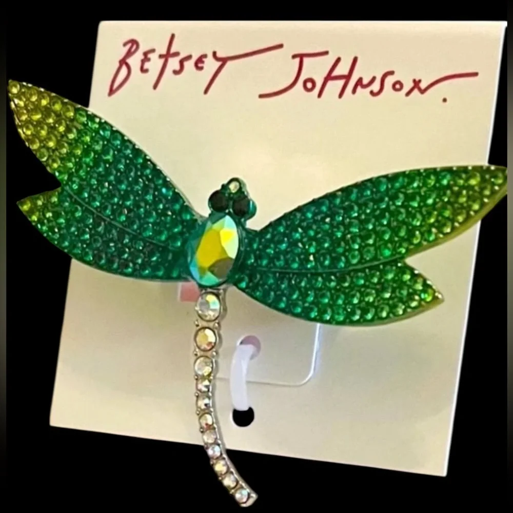 BETSEY JOHNSON Garden Glam Aurora Borealis Crystal Studs Dragonfly Ring NEW NWT